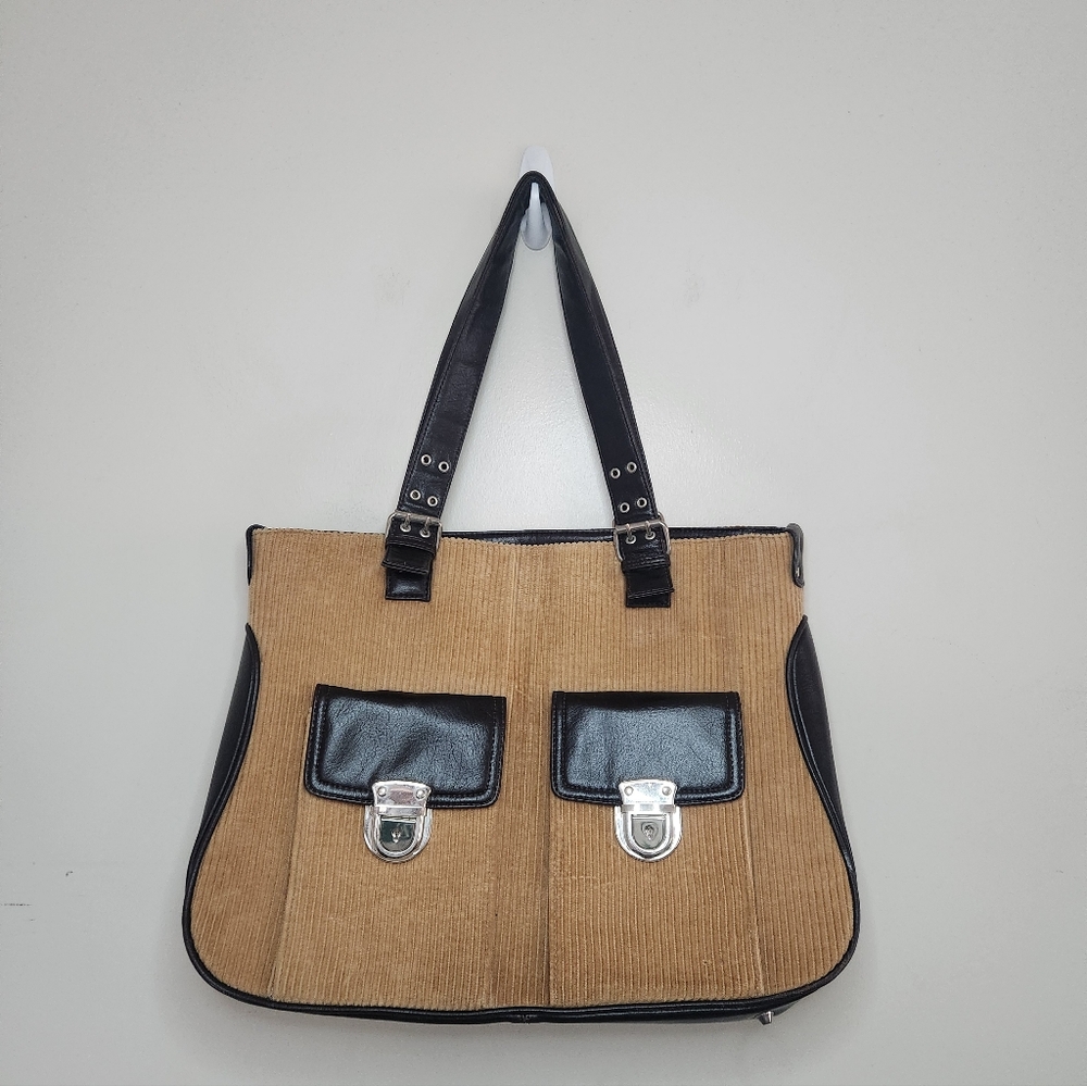 The Limited Tan Corduroy & Leather Purse